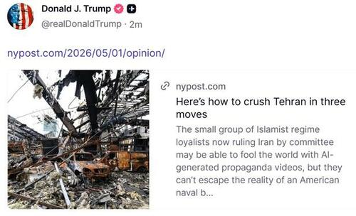 Trump postează „Cum să zdrobim Teheranul”