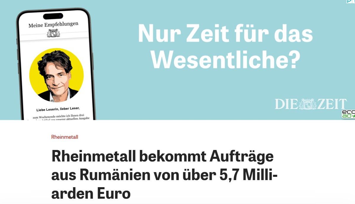 Rheinmetall și România: cel mai mare contract din istorie pe datorie