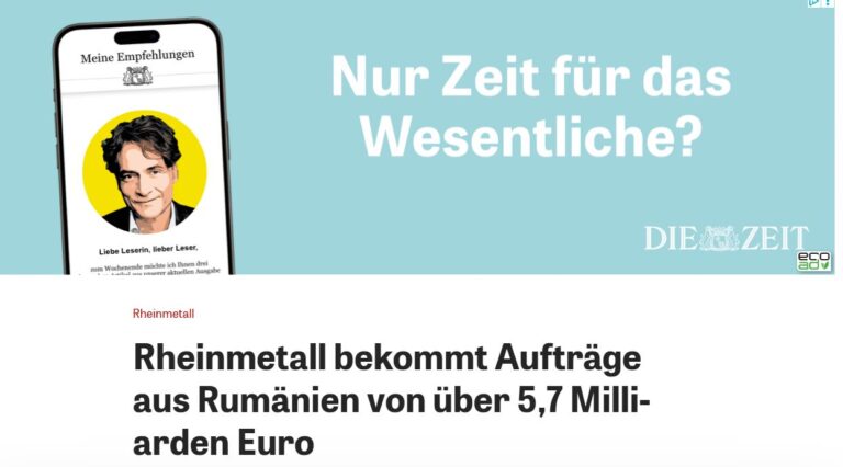Rheinmetall și România: cel mai mare contract din istorie pe datorie
