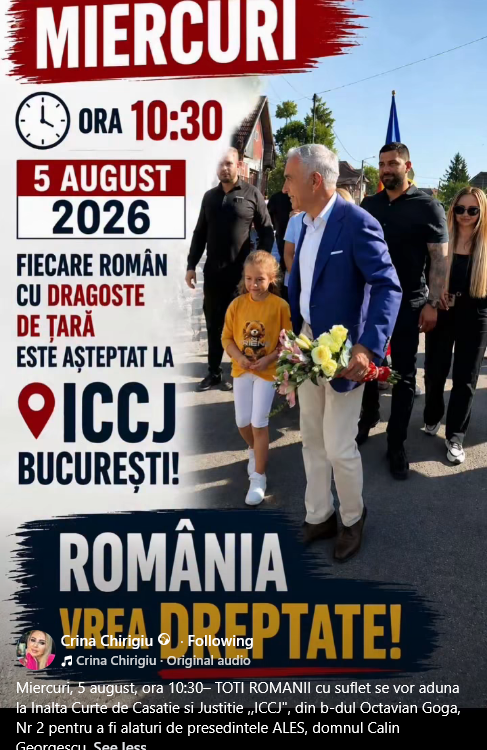 Chemare la ICCJ pentru Georgescu: cine orchestrează mesajul?