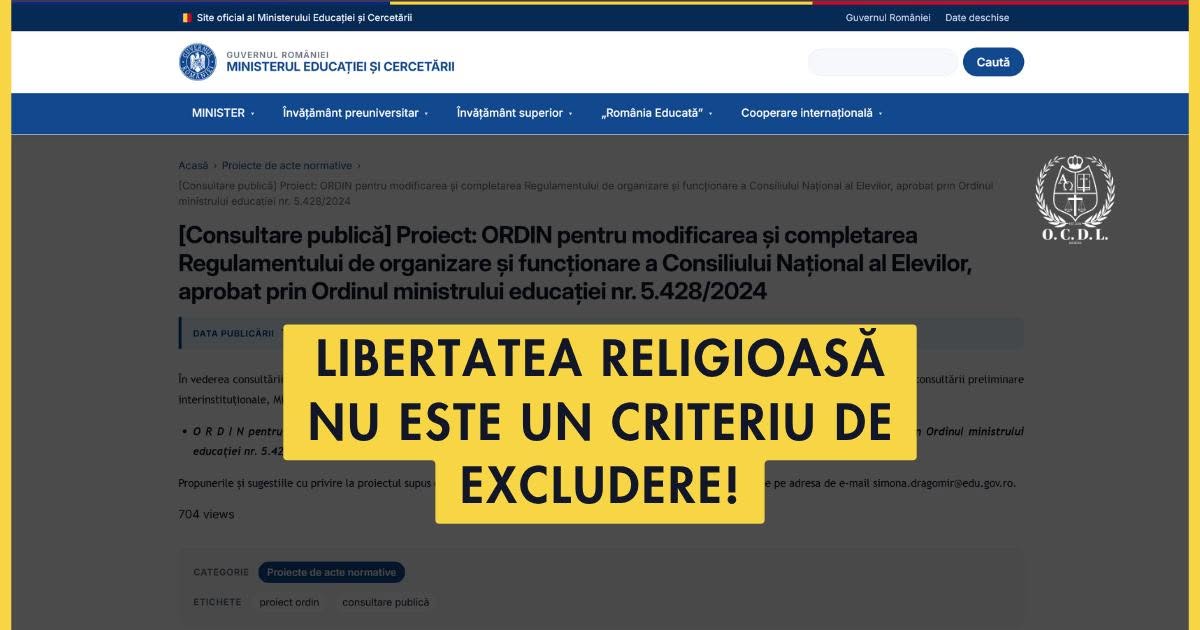 Elevi excluși din CNE pentru credință: cine a scris regula?